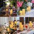 YOROXRG Set 24 4 4" 5" 6" 2.2"),for of Waterproof Outdoor Flameless Candles, LED Candles with Remote and Timer,(H x D
