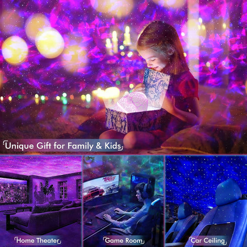 Rossetta Star Projector, Galaxy Projector for Bedroom Nebula Night Light Projector with White Noise, Bluetooth Speaker