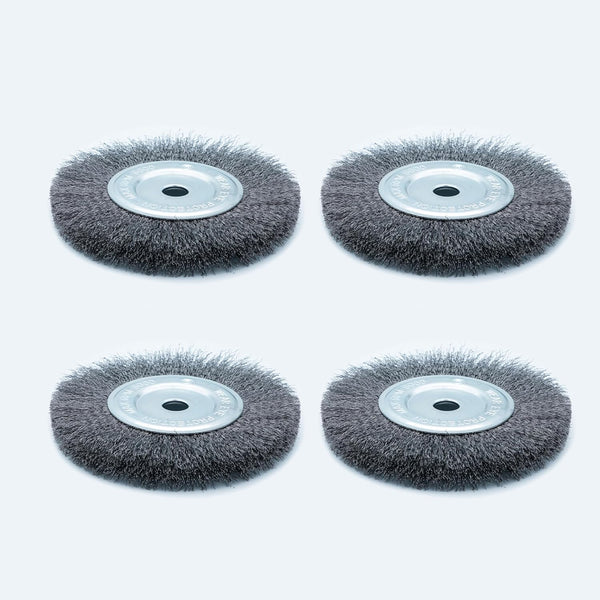 6inch Bench Wire Wheel Brush Set for Rust, Burr, Paint, and Corrosion Removal, 4 Pieces