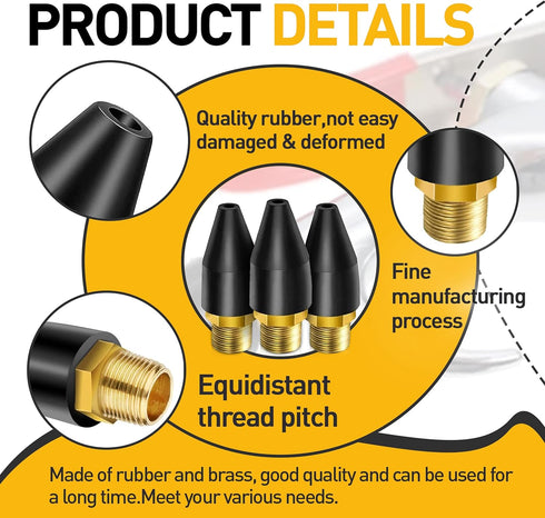 3 Pcs Rubber Air Tool Tips, Blow Gun Rubber Nozzle for Air Tool Parts & Accessories