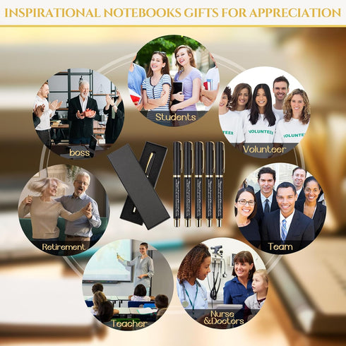 PerKoop 10 Pcs Thank You Gifts Inspirational Ballpoint Pens with Gift Boxes, Motivational Quote Pen Bulk Appreciation