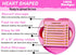 Heart Sticky Note Holder with Stencil PINK, Sticky Note Dispenser Compatible with Post-It Note, Post Note Organizer 3x3 Self Stick Note Pads Office Desk Accessories Gift Idea School Office Supplies