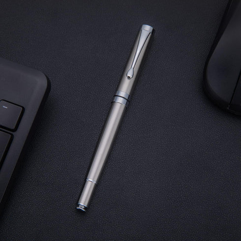 BEILUNER Silver Ballpoint Pens, Stainless Steel Body, Smooth Writing Experience, Dishwasher Safe Gift Box with Refill