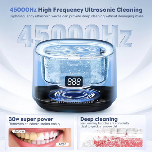 FTCIRA Ultrasonic Retainer Cleaner, 30W Professional Jewelry Cleaner, 230ML Portable Machine