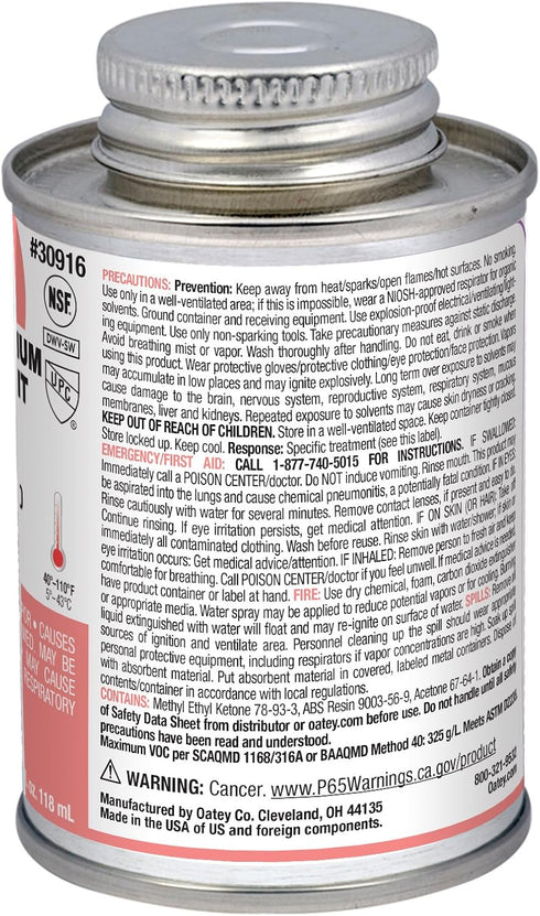 Oatey Oatey-30916, 4 oz, Black