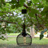 Alpine Corporation 10" Tall Hanging Solar Powered Outdoor Mesh Lantern with LED Lights, Black