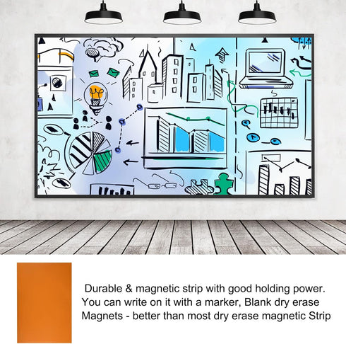 Dry Erase Magnetic Sheet, Magnetic Board - 11.7 Inch x 8 Inch, Orange, 2 Pack