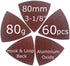 60 Pcs 80 Grit 3-1/8 Inch Triangle Oscillating Tool Sanding Paper for Wood Sanding XG802080