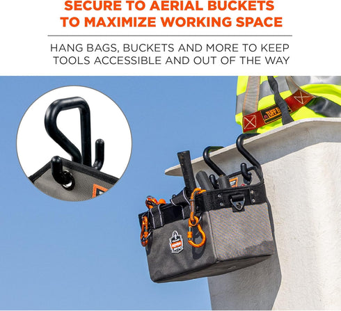Ergodyne Squids 3179 Aerial Bucket Hook, Fits 2" Lip, Attach Tool Bags or Aprons to Buckets by Ergodyne