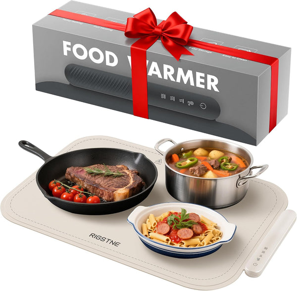 Food Warming Mat, Food Warming Tray with 3 Adjustable Temperature, Full Surface