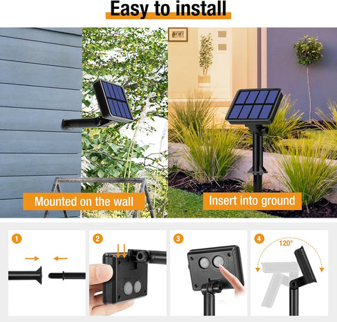 4 Pack 132FT 320LED 8 btfarm Solar String Lights Outdoor - Total Solar Fairy Lights Outside Waterproof Modes, Copper