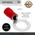 Conext Link RTV108-5 Vinyl Ring Terminal 5 Pack (#10 Stud, Red 8 Gauge) by Conext Link