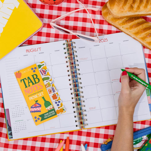 ban.do Food Theme Sticky Tab Notes, Novelty Page Flags for Annotating, Picnic Set