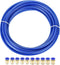 uxcell Pneumatic 8mm OD Polyurethane Air Hose Tubing Kit, 10 Meters Blue with 10 Pcs Push Connect Fittings