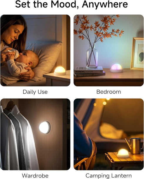 2000mAh, Dimmable (8 4 ZEEHOO Rechargeable Night Light, Portable Wireless Charging Egg Lamp, LED Night Light Colors
