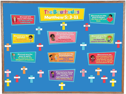 Write-On Beatitudes Bulletin Board Set, 5 Pieces for Classroom Decoration