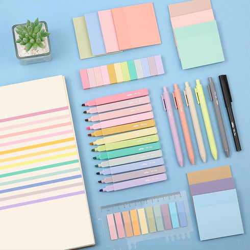 Mr. Pen Aesthetic Book Annotation Kit, 38 pcs, Highlighters and Gel Pens, No Bleed Highlighters for Bible Pages