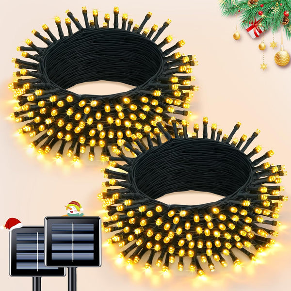 JMEXSUSS 2 Pack Solar String Lights Outdoor Waterproof, Total 66 FT 200