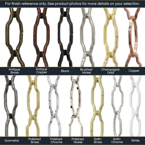 CH-S59-04-AB-10 (10 RCH Hardware Steel Chandelier Chain, Antique Brass Feet)