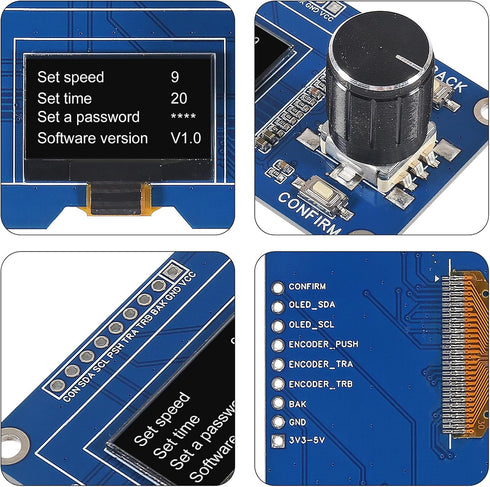 AITRIP 1PCS 1.3-inch EC11 (1.3 inch OLED Display Module with Button Rotary Encoder Interface LCD Screen for Arduino