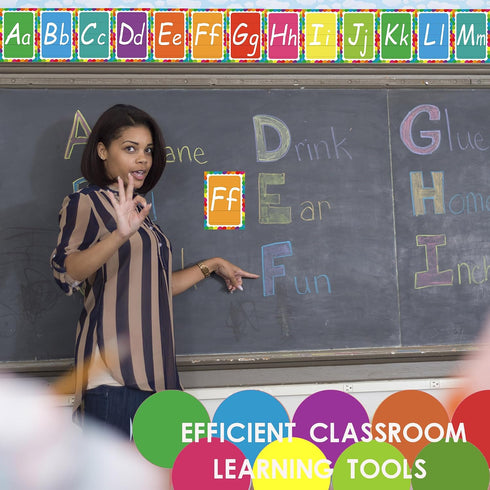 YIYDONG 36 Set, Set Alphabet Bulletin Board Alpethabet Line ABC Number Poster Classroom Decorating Preschool English