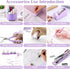Purple Desk Accessories, 360° Pen Holder with Tape Dispenser, Stapler, and Office Supplies Set