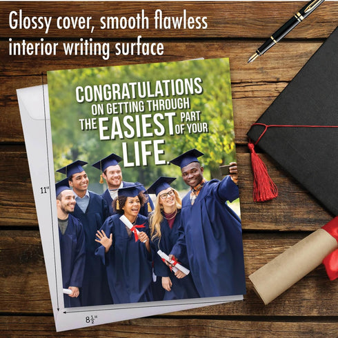NobleWorks Big Hilarious Graduation Card, 8.5 x 11 Inch, Funny Grad Notecard for College, High School Students