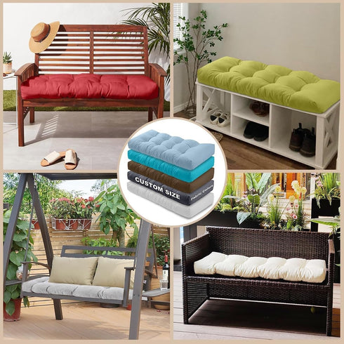 BLLMTEAR 100cmx40cm 120x40 90x35 150x40, 9cm Backing(8,30x60cm) Indoor Bench Cushion Seat Pad Linen Rectangle Bench