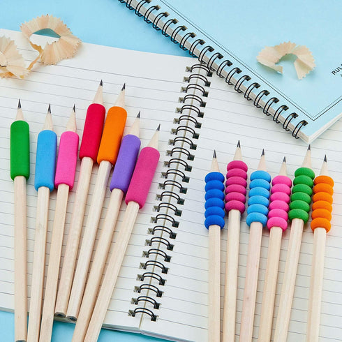 Outus Foam Pencil Cushion, Writing Aid for Kids, 150 Pcs in Random Colors and Mixed Shapes