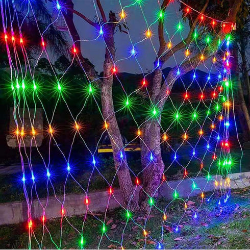 198 9.8ft 6.6ft 8 LED Multicolor Net Lights Outdoor Mesh Lights x for Garden, Lawn, Shrubs, Party, Wedding, Christmas