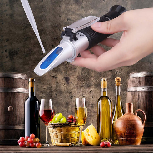 Brix Refractometer with ATC - Tiaoyeer Digital Handheld for Beer Wine Brewing, Dual Scale-Specific Gravity & Brix