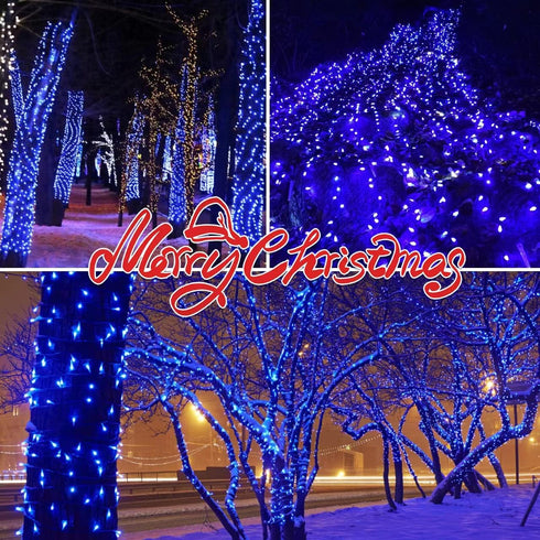 100LIGHTS BLUE Extra-Bright Christmas Decorative Lights, 5.98m UL Certified Mini String Light Set Waterproof for