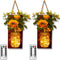 OurWarm Sunflower Wall Sconces Set of Two, Mason Jar Sconces Farmhouse Wall