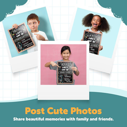 First Day Last Day of School Double Sided Sign with Frame, Reusable Dry Erase Board for Liquid Chalk Markers