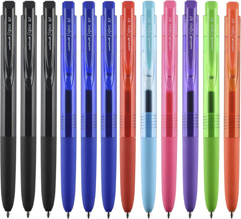 Uniball Signo Gel Grip Stick Gel Pen, 12 Assorted Pens, 0.7mm Medium Point, Smooth Writing, Office Supplies