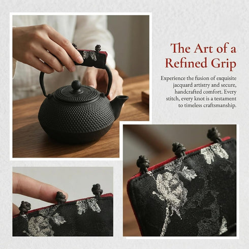 generic Cotton Linen Anti-Slip Heat Resistant Teapot Cover Kettle Handle Sleeve Heat Insulation Grip Protector