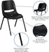 EMMA 14" + OLIVER Kid's Black Ergonomic Shell Stack Chair - Black Frame and H Seat