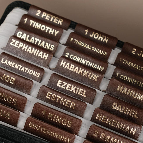 UPAFEXXI 80 -Leather Bible Tabs, Bible Tabs for women and men(Gold Foil Lettering) Large Print Stickers, Easy to Read