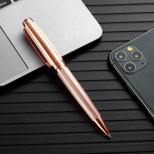 Ballpoint Pen with Gift Box for Men Women, Luxury Stainless Steel Retractable Pen for Home Office Use, 2 Extra Refills