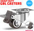 GBL 1" Small Caster Wheels with 2 Brakes + Screws - Set of 4 Low Profile Silent Casters for Cart and Furniture