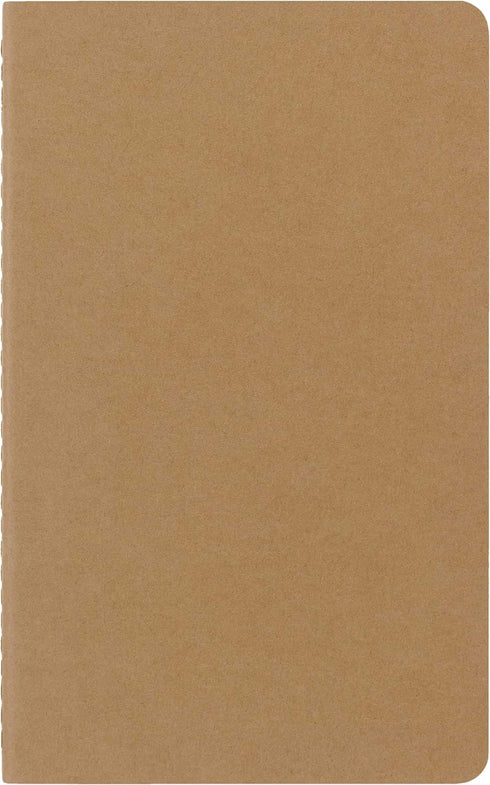 Moleskine Cahier Journal, Soft Cover, Large (5" x 8.25") Ruled/Lined, Kraft Brown, 80 Pages (Set of 3) by Moleskine