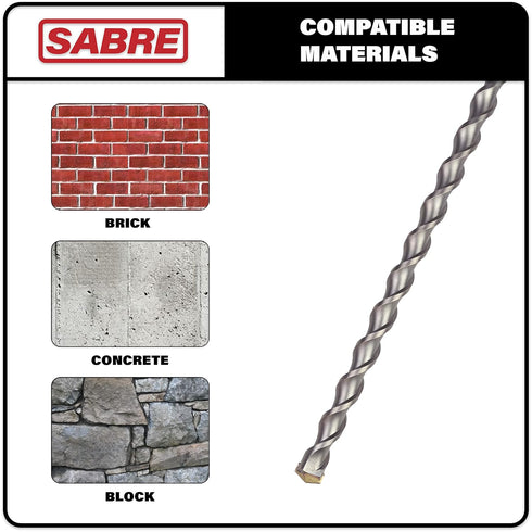 8-Piece SDS Plus Drill Bit Set, Carbide Tipped Rotary Hammer Bits for Brick, Stone, Concrete