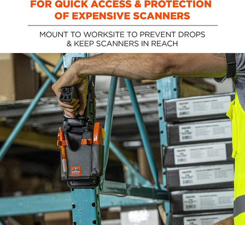 Ergodyne 5543 Squids Barcode Scanner Holder Equipment Mount for Gun Grip Mobile Computers, Handheld Bar Code Scanners