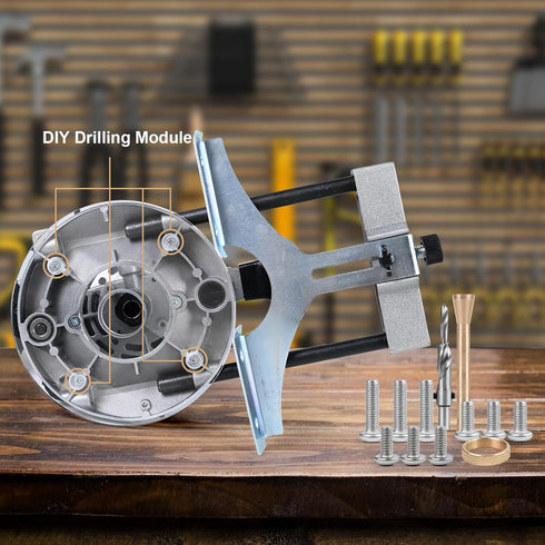 YAIRMIS 6-1/2" Nut,5/16 Inch Dia Router Base Plate,DIY Drilling, w/BrassCentering Pin &Brass Thick Base Plate,Clear