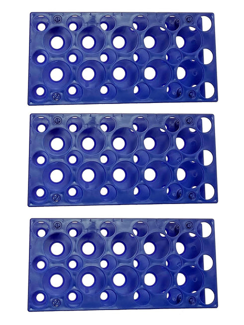 3PCS 28 Well Centrifuge Tube Rack for 10ml/15ml/50ml Laboratory Plastic Tube Holder (Deep Blue)