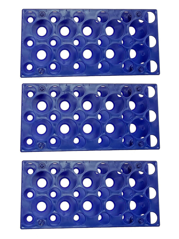 3PCS 28 Well Centrifuge Tube Rack for 10ml/15ml/50ml Laboratory Plastic Tube Holder (Deep Blue)