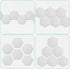 Navaris Hexagon Felt Board Tiles - Set of 6 Memo Bulletin Boards with Push Pins, 5.9 x 7 inches (15 x 17.7 cm) - White