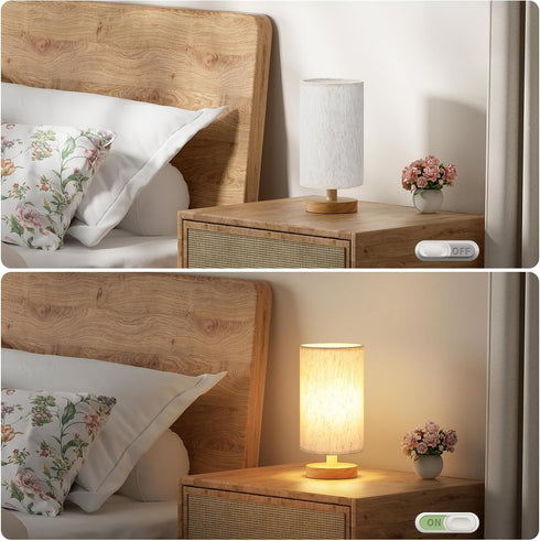 Set 2 3000K A15 Set 2, 9" Fenmzee Small Lamps of - Inline Control, Bedside Table Lamp for Bedroom with LED Blub, Easy