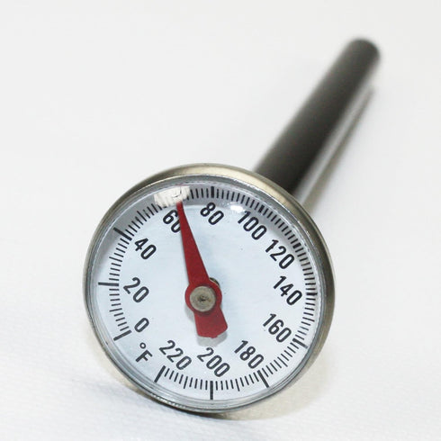 Supco ST02 Stainless Steel Pocket Dial Thermometer, 5" Stem, 1" Dial, 0 to 220 Degrees F
