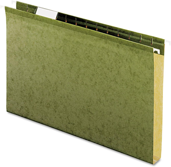 Pendaflex 04153X1 Reinforced 1" Extra Capacity Hanging Folders, Legal, Standard Green, Box of 25